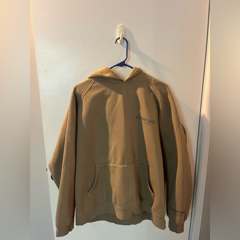 Brown essentials “fear of god” hoodie. Size extra large